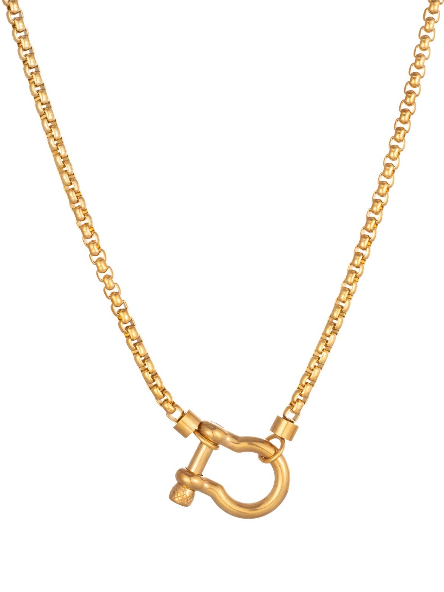 Waterproof Stainless Steel Chain Necklace, Unisex Casual Trendy Pendant Necklace, Assorted Necklaces, Fashion Jewelry for Party, Daily Decor, Trendy All-match & Exquisite Jewelry for Birthday Gift, Necklace Layering Clasp