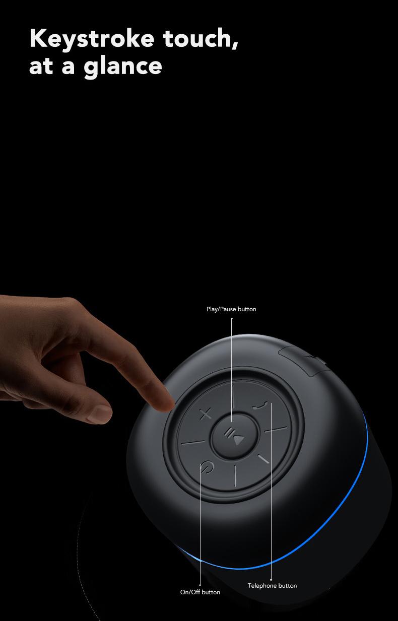 MINISO Portable 5W Wireless Bluetooth Speaker ,Mini Pocket Sound 8 Hours Music Time Speaker , 2 in 1 Stereo Sound Speaker Audio Smartphone