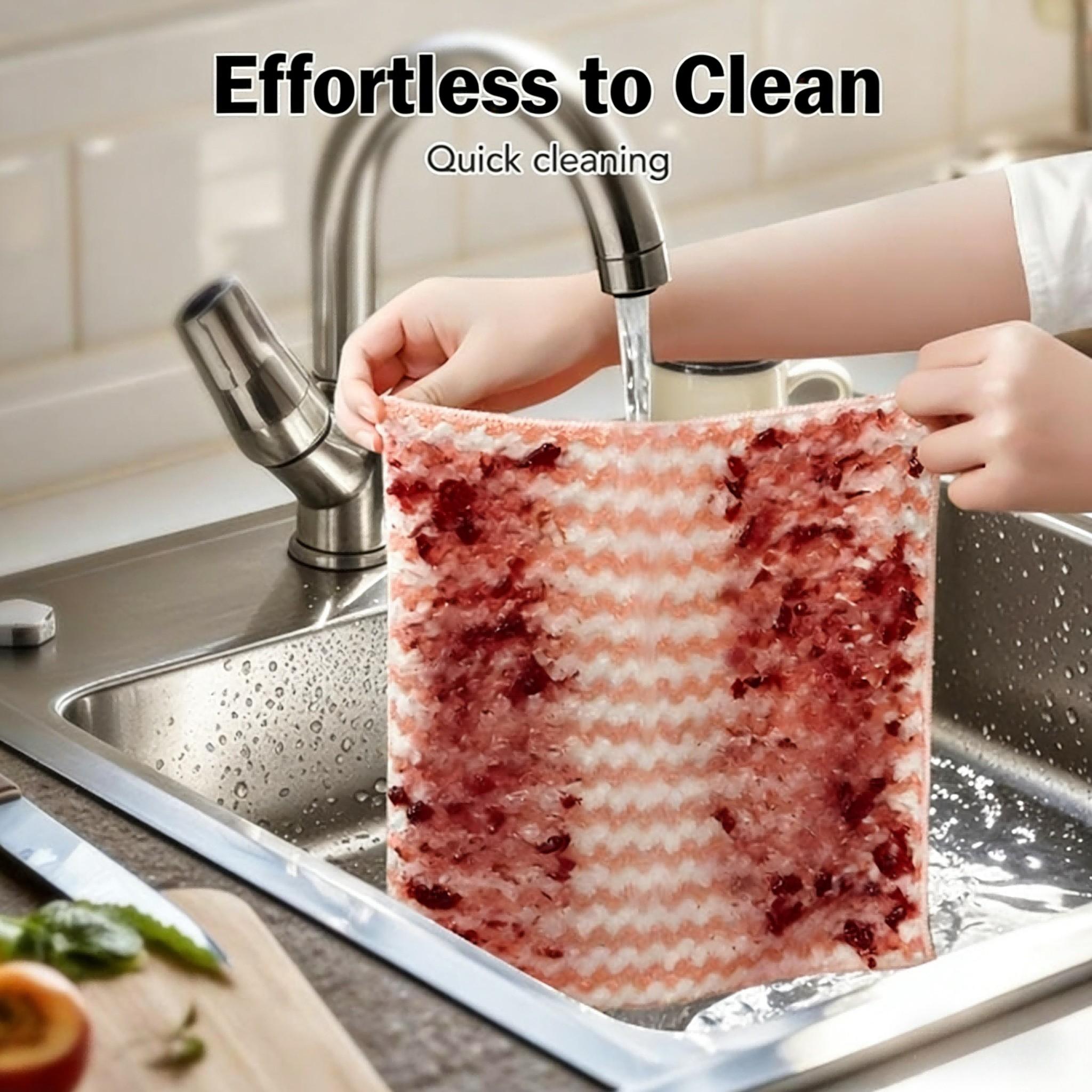 10 Counts Microfiber Cleaning Cloth, Super Soft Absorbent Dish Towels Rags Cloths for Washing Dishes and Kitchen Drying, Random Colors