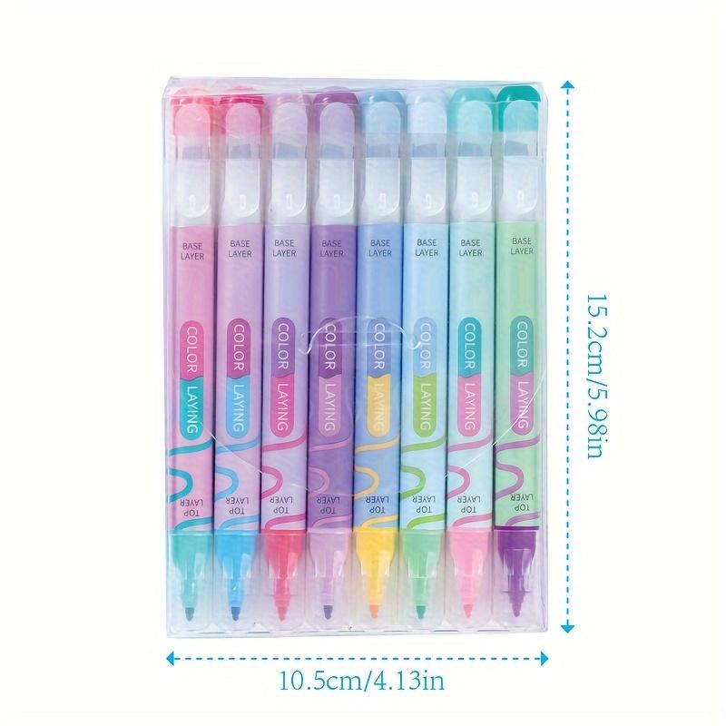 8/16 color highlighter pen set, double-ended two-color marker pen, color-changing magic pen, creative pen, Holiday gift pen, non-transparent, non-fading, suitable for diary, school and office supplies - ideal Christmas and Easter gifts