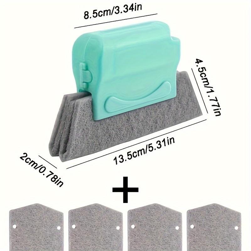 Multifunctional Window Cleaning Tool Set, Includes Plastic Handle & Reusable Sponge Pads, Ideal for Living Room Bedroom Bathroom Kitchen