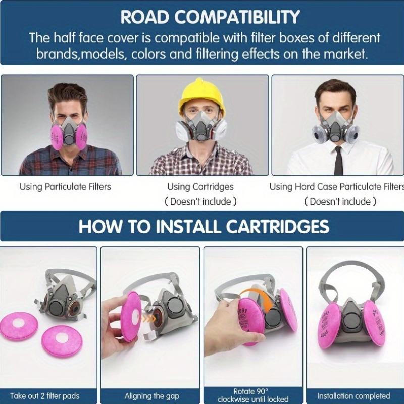 Gas Mask with Goggle Gas Mask Dust mask Full Face Respirаtor Reusable, Sanding. Resin Epoxy, Woodworking Perfect for Painters and DIY Project 6200+2097