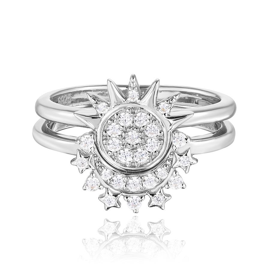 Sterling Silver Moon and Sun Ring Sterling Silver Eternal Love Zodiac Approved Soulmate Jewelry