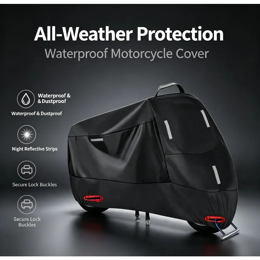 Waterproof Scooter/Motorcycle Cover– Rain, Sun, and Snow Protection – Includes Storage Bag