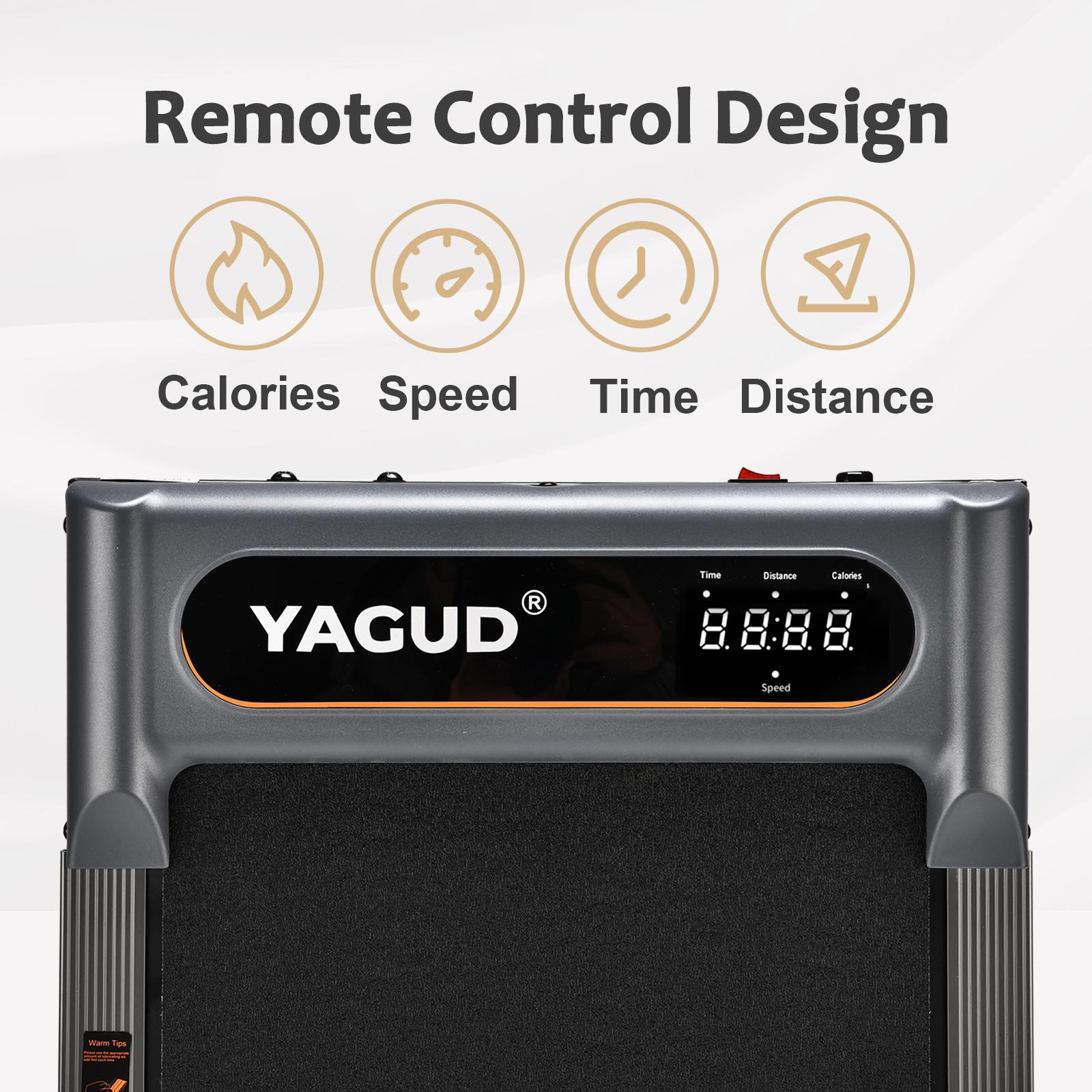 【YAGUD】Quiet Walking Pad – Under Desk Jogging Treadmill with Shock Absorption, LED Display & Remote for Home/Office Small Space Quiet Motor SpringStatements
