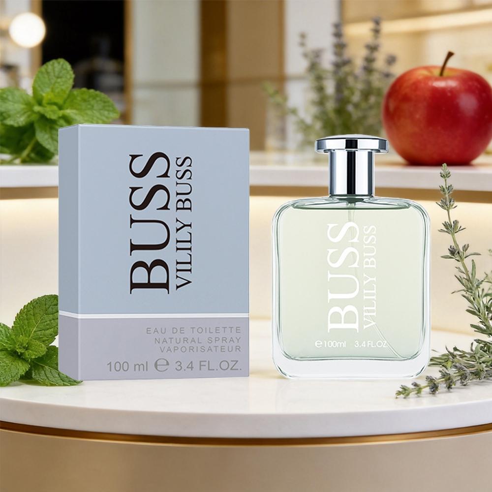 Elite BUSS Men's Cologne, 100ML, Long-Lasting Woody Fragrance, Apple, Mint, Sage, Cinnamon, Patchouli, Ideal Gift for Holidays