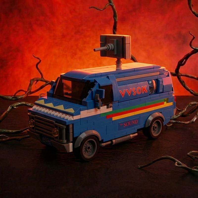 Upside Down World 80s Strange TV Sci-Fi Vehicle Building Blocks Toys Car Retro Van Mystery Town Bricks Model Set Gifts for Adult Kids