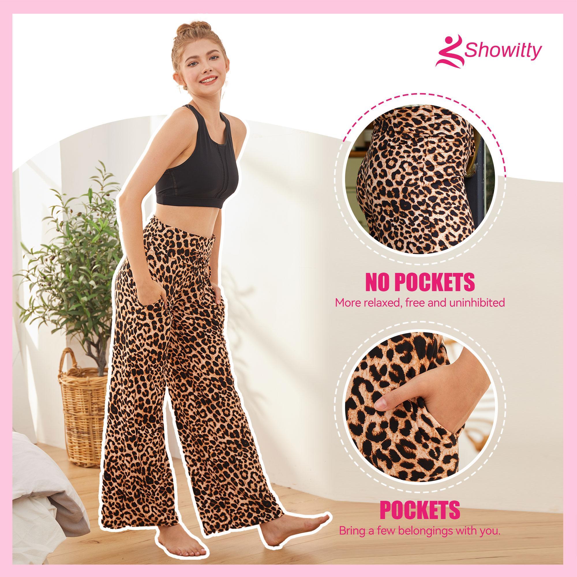 SHOWITTY 3 Pack Plus Size Women's Pajama Pants-Soft Comfy Casual Yoga Wide Leg Pants Loose Fit High Waist