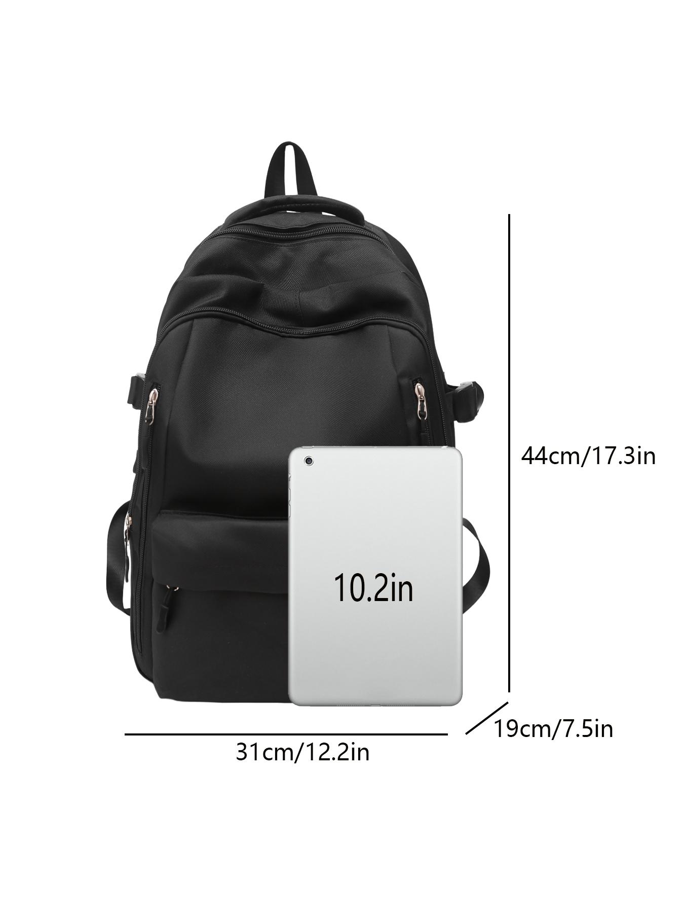 1pc  Women's backpack with solid color and clean color, zipper closure, fashionable and versatile, casual and simple, Durable Backpack, suitable for students to go to school, campus, work, commuting, shopping, women's backpack