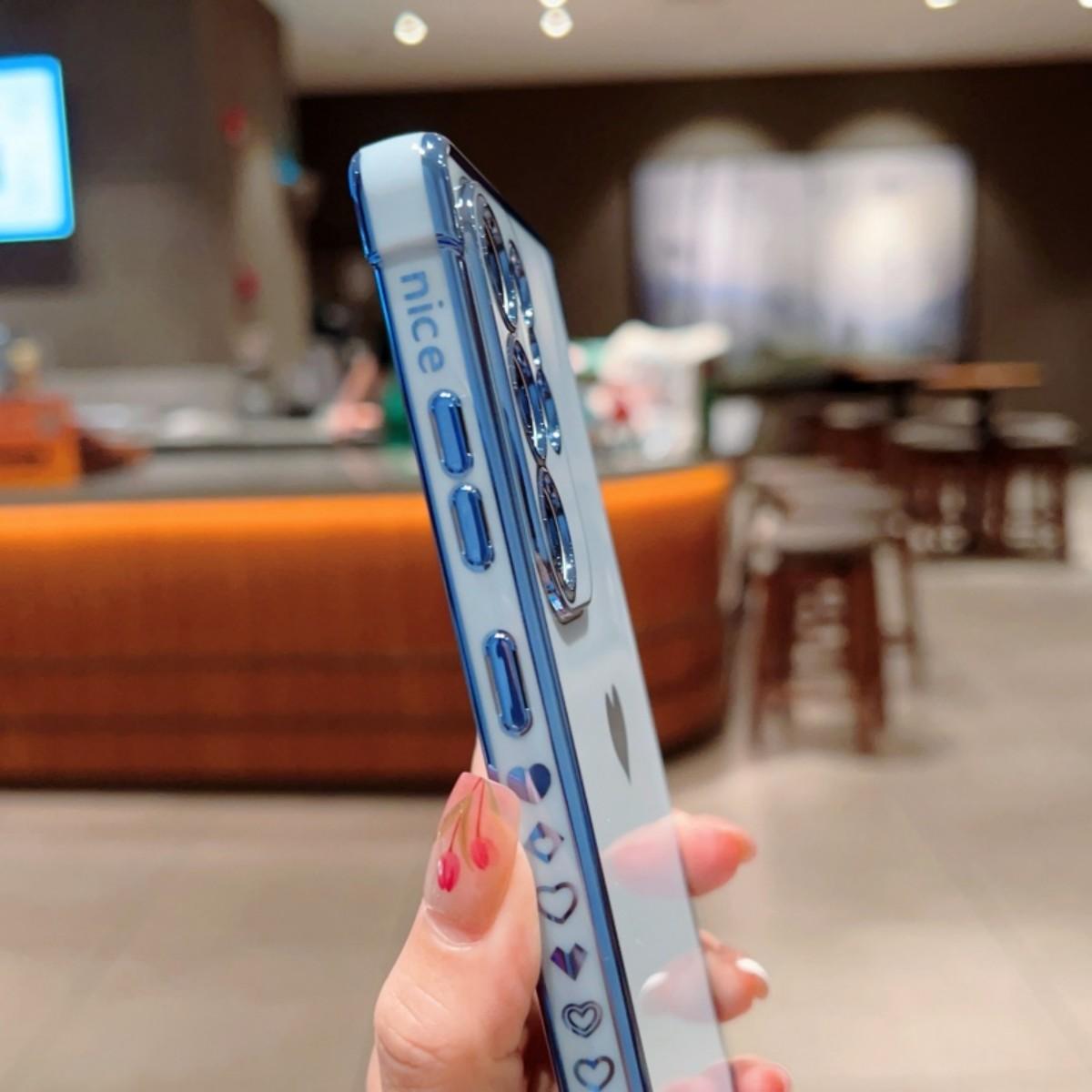 Electroplated Solid Heart Phone Case Cover for Samsung Galaxy S26 S25 S24 S23 S22 S20 Fe S21 Ultra S22 Plus, Multiple Colors Available