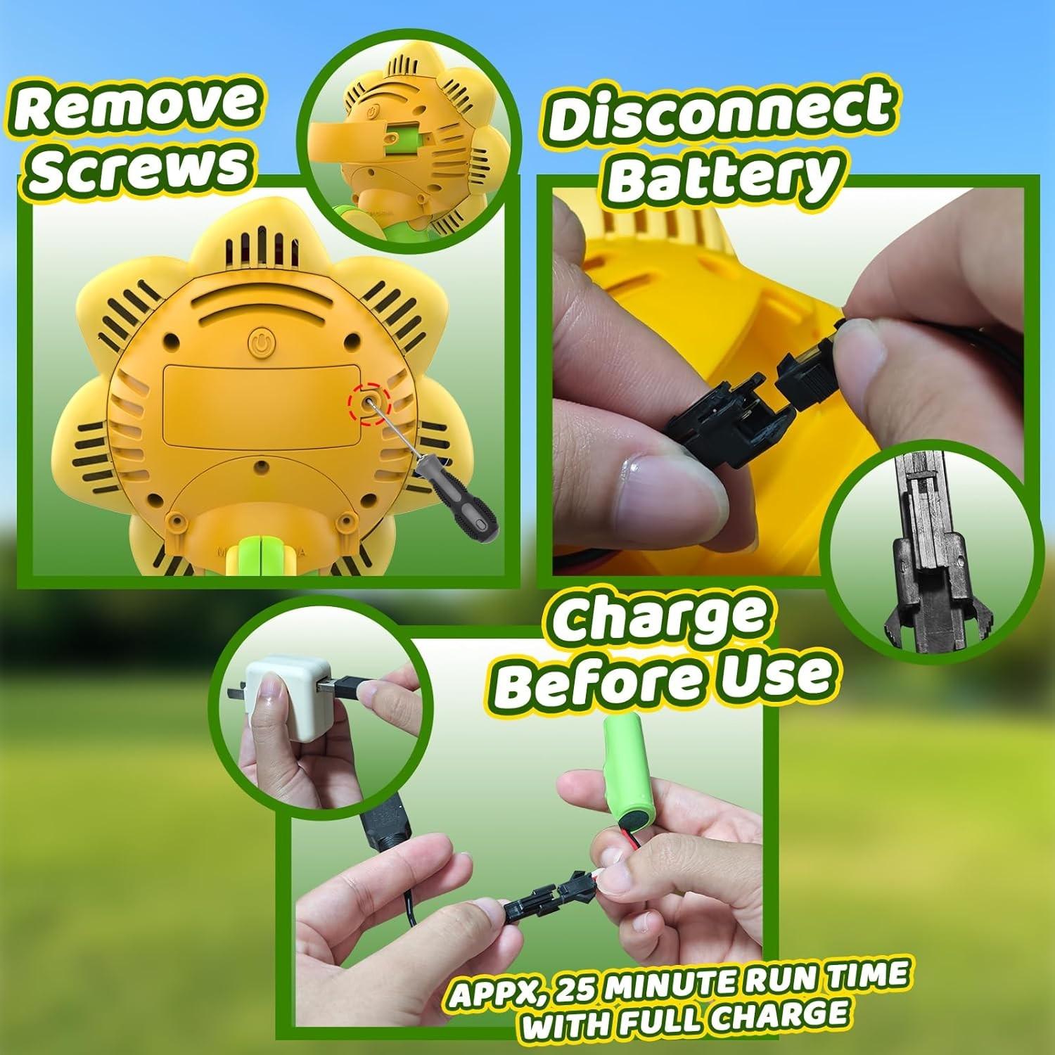 Seven Color Flower Bubble Machine, Electric Automatic Handheld Light Swinging Bubble Blower, Sunflower Bubble Maker, Includes 80ML Bubble Solution