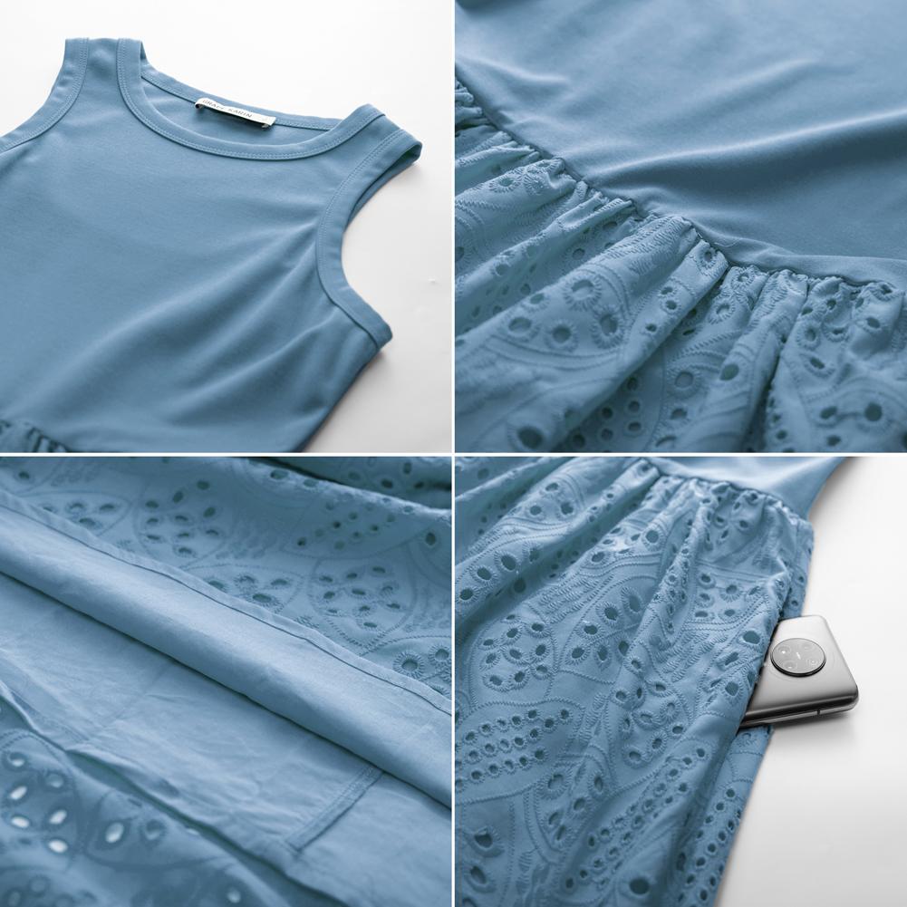 GRACE KARIN Women's Summer Sleeveless Tank Dress A-Line Midi Flowy Swing Casual with Pockets Holiday