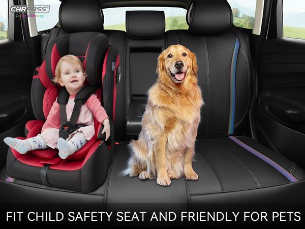 CAR PASS 2/5 seats Fluorescent Green & Nappa Leather Car Seats Cover Front Seats only Cushioned, Waterproof Fit for SUV Sedan Truck Pickup Vehicle