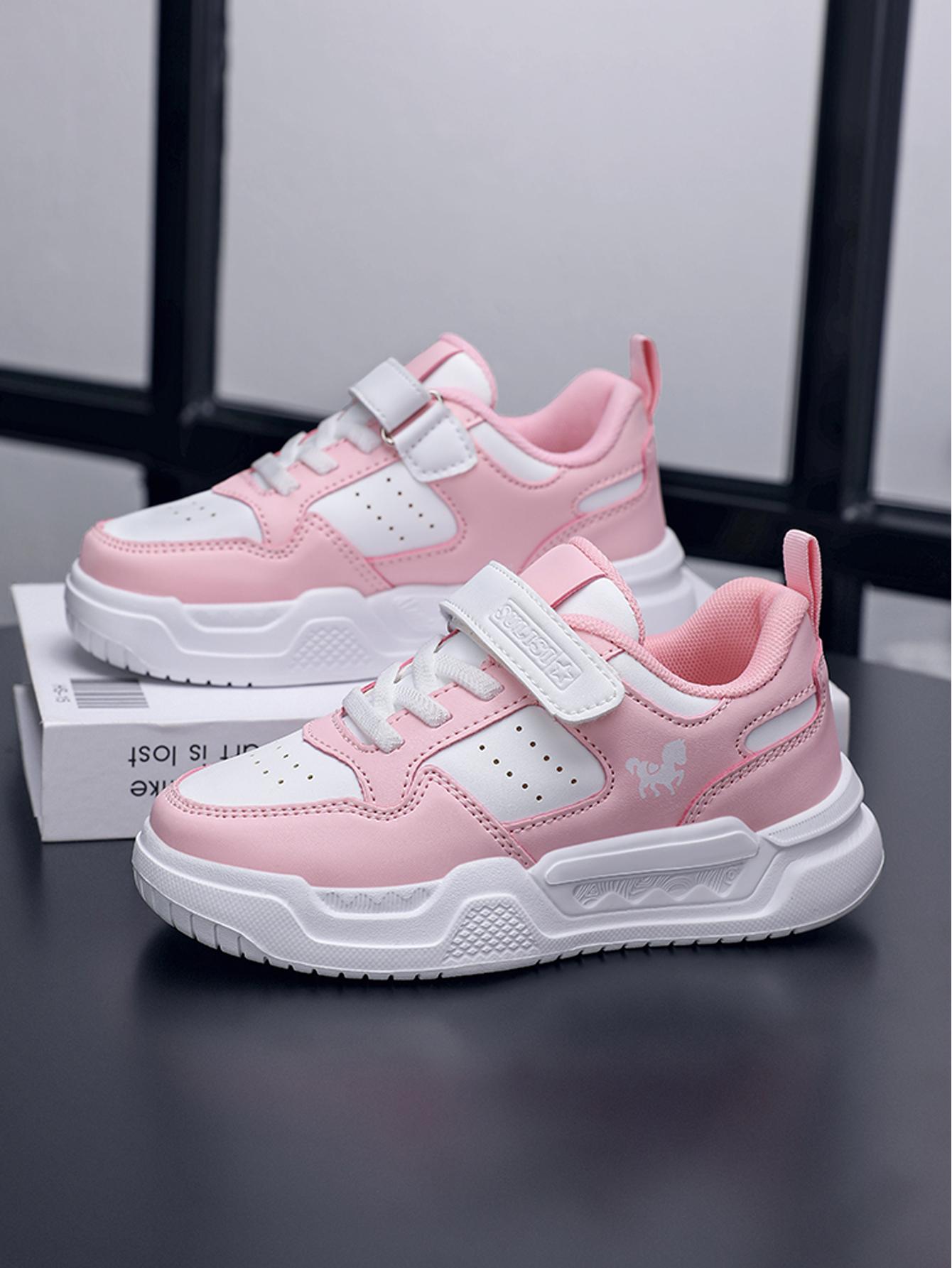 Fashionable Adjustable Low-Top Sneakers, Comfortable Lightweight Sports Shoes for Kids, PU Leather School Running Shoes, Trendy Trainers