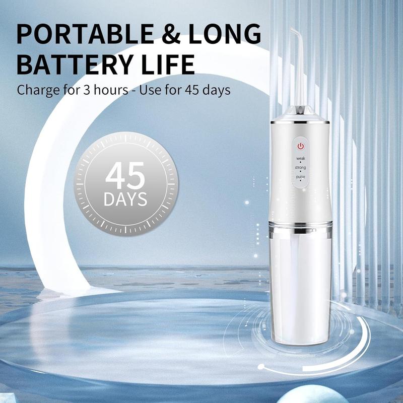 【1PCS】Wireless Electric Dental Floss Irrigator, Oral Irrigator, 3 Modes & 4 Jet Nozzles, Rechargeable Portable for Teeth and Gum Cleaning at Home or On-the-Go, Perfect for Personal Care, Personal Care Appliances, Holiday Gift Idea