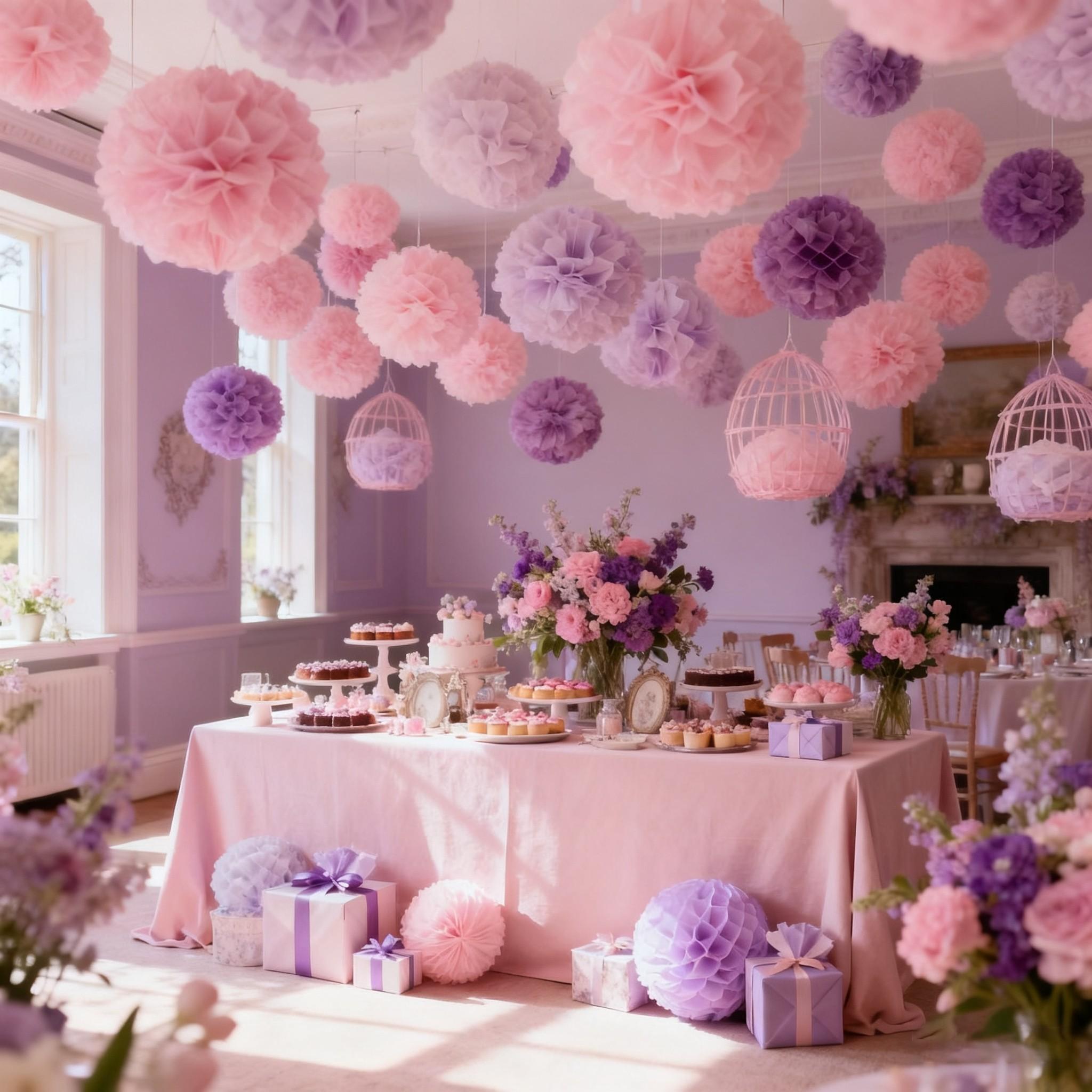 21pcs Mixed Color Paper Flower Balls Set, DIY Handmade Ceiling Hanging Decorations, Romantic Party Wedding Birthday Decoration