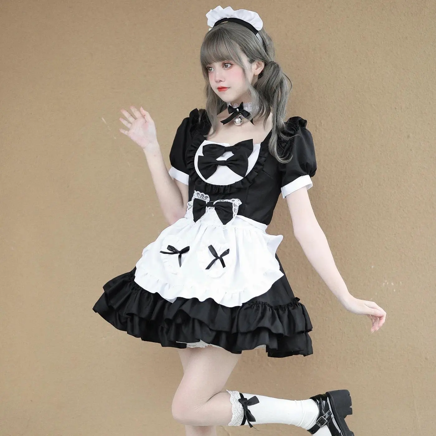 Sexy Lolita Pink Maid Dress Japanese Sweet Women Kawaii Dress Role Play Costume Halloween Party Cosplay Anime Kawaii Clothing