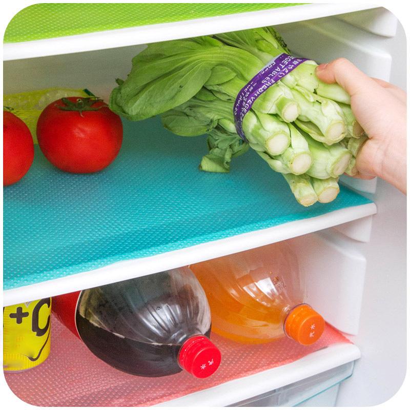 4Pcs Refrigerator Liner Can Be Cleaned and Cut. The Refrigerator Liner Is Waterproof and Oil-proof. The Refrigerator Liner Is Used for Shelves, and The Cover Liner Is Used for The Refrigerator Glass Rack and Cabinet Drawer, Home