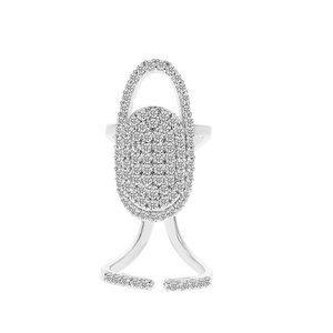 New Zircon Inlaid Nail Ring for Women Personalized Detachable Finger Ring Trendy Fashionable Jewelry Accessory Sparkling Beautiful Rings