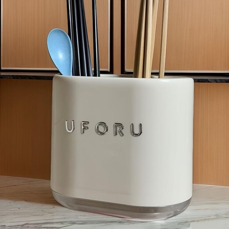 Wall-Mounted Kitchen Utensil Rack, No Drilling Required, Multi-Functional Cutlery Spoon Fork Chopstick Holder, Durable Plastic Material, Modern Simple Design