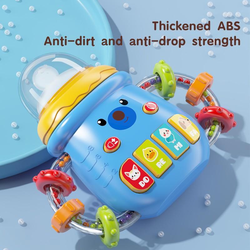 Baby Musical Toy, Cute Baby Bottle Learning Toy, Interactive Duck Shaped Light Up and Music Rattle Toy, Teething Musical Toys, Christmas Stocking Stuffers Gift