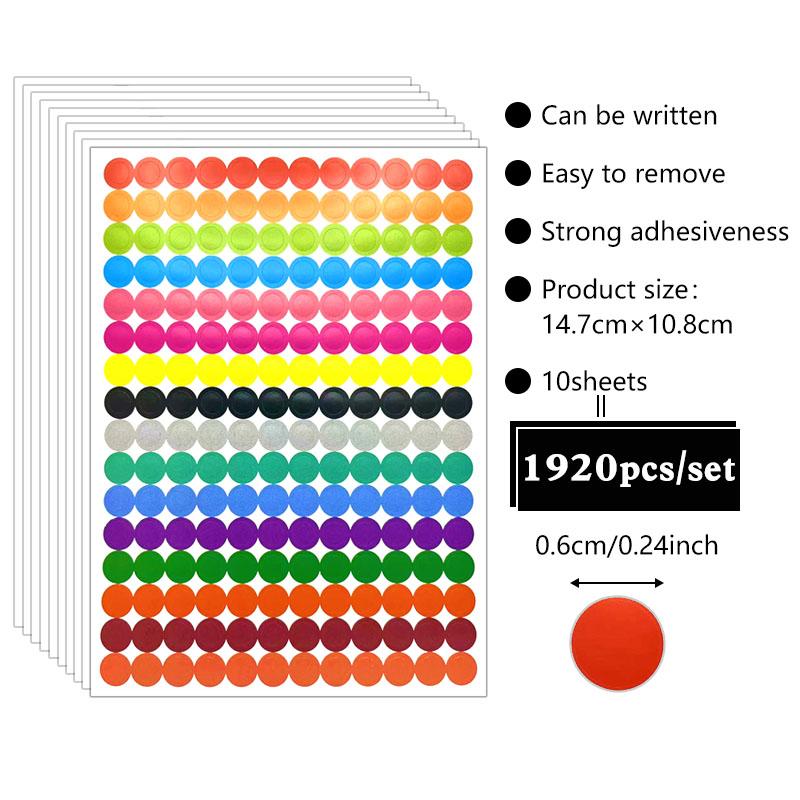 Colorful Dot Marking Classification Stickers DIY Craft Material, 10 ...