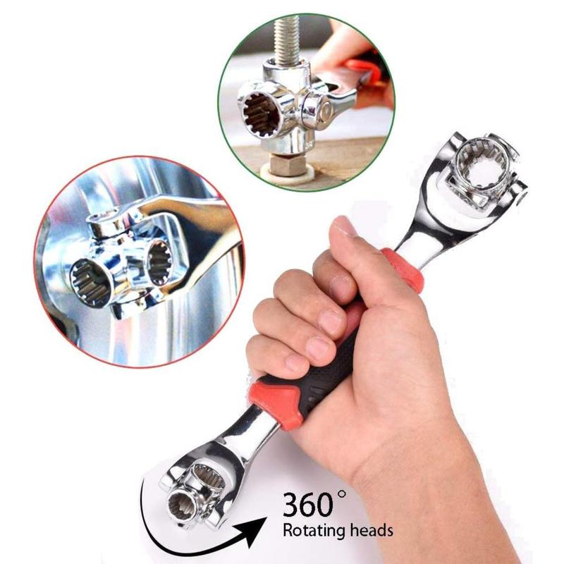 Combination Wrench Set,Universal Wrench with Multifunction 360 Degree Rotating Head,52 in 1 Socket Wrench Tool,Spanner Tool for Home and Car Repair.