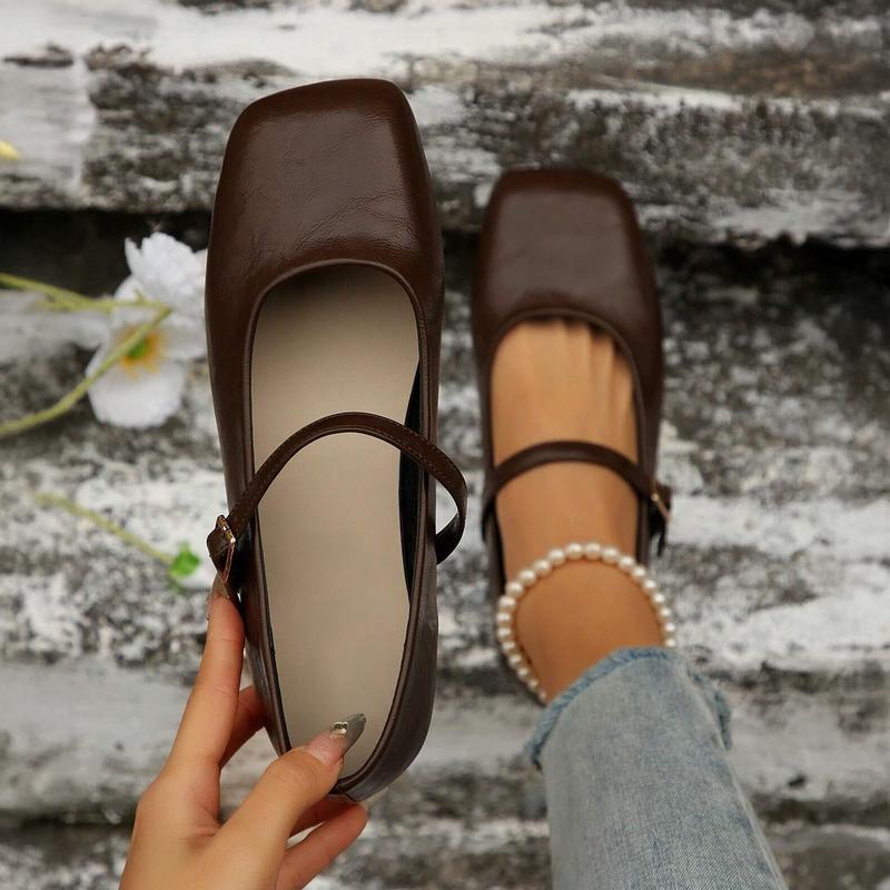 Womens Square Toe Ballet Flats Comfortable Shoes Dressy Casual Slip-On Ballerina Walking Flat Shoe