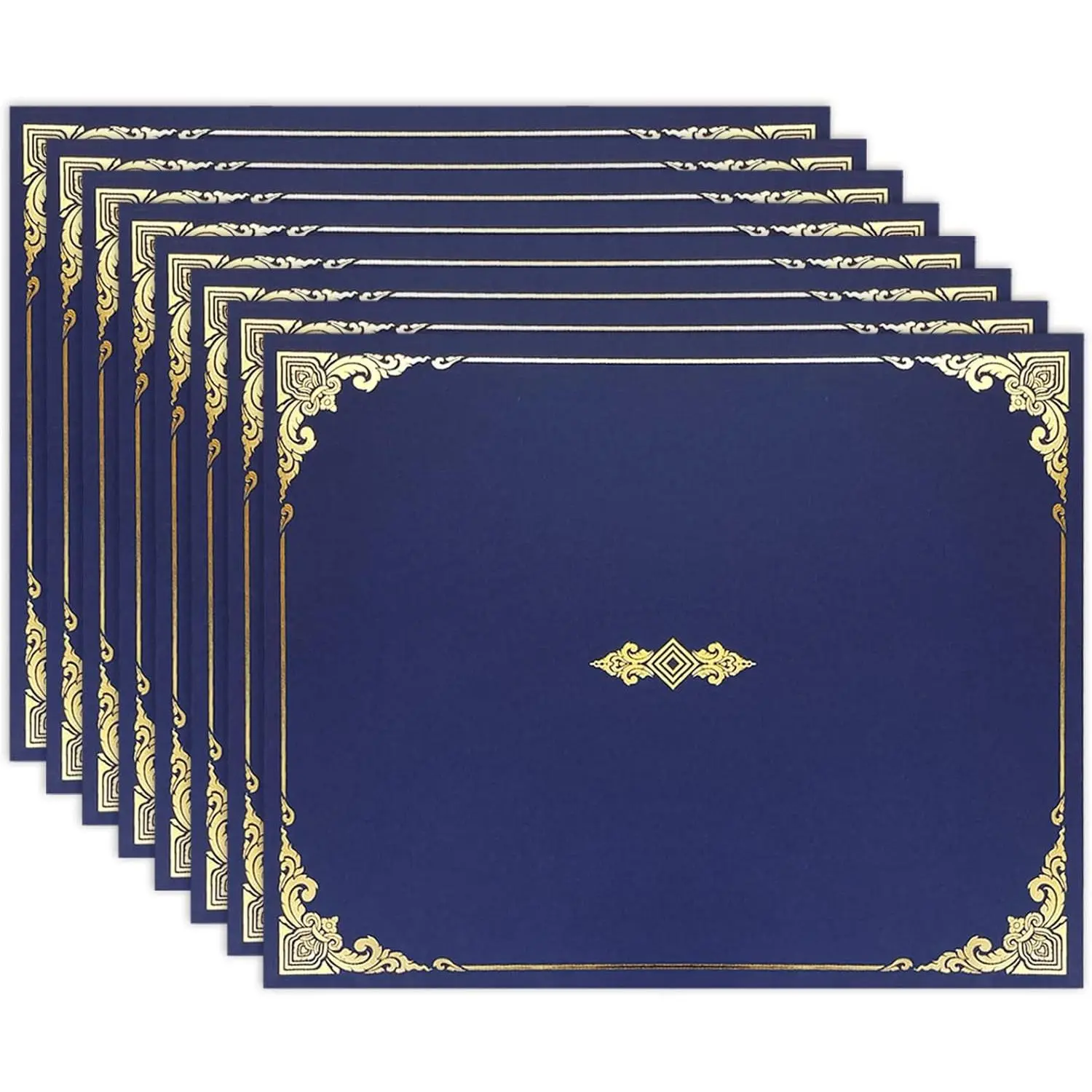 Certificate Holders, Navy Blue Certificate Frame Diploma Holders with  Foil Border for Letter Size 8.5x11 inch Award , 30packs