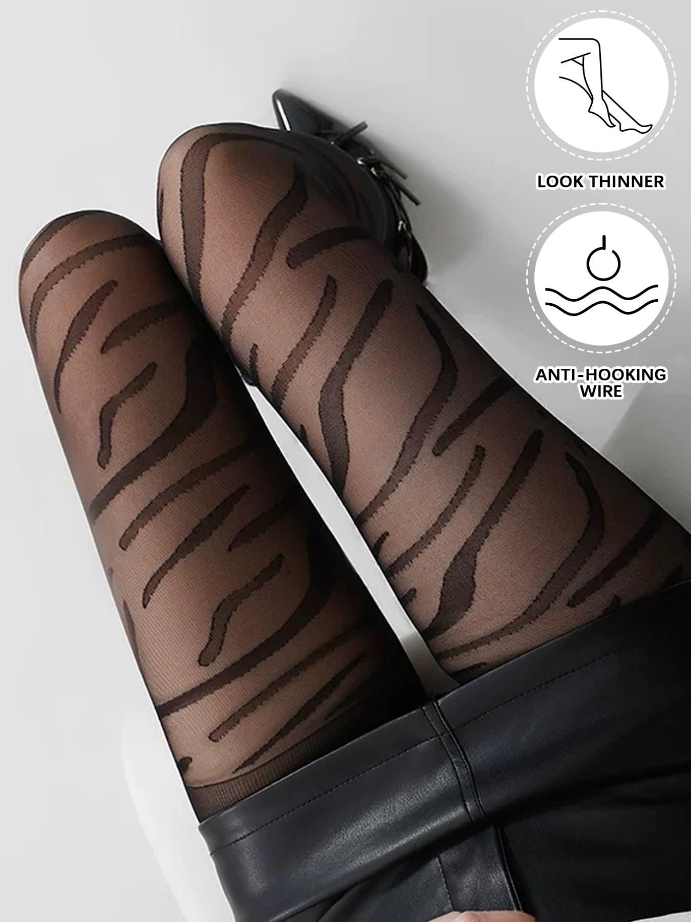 Spring Summer Thin Zebra Pattern Leggings, Anti-Pull Mesh Stockings, Sexy Slimming Design, Fitted Style, Plain Pattern, Made in China