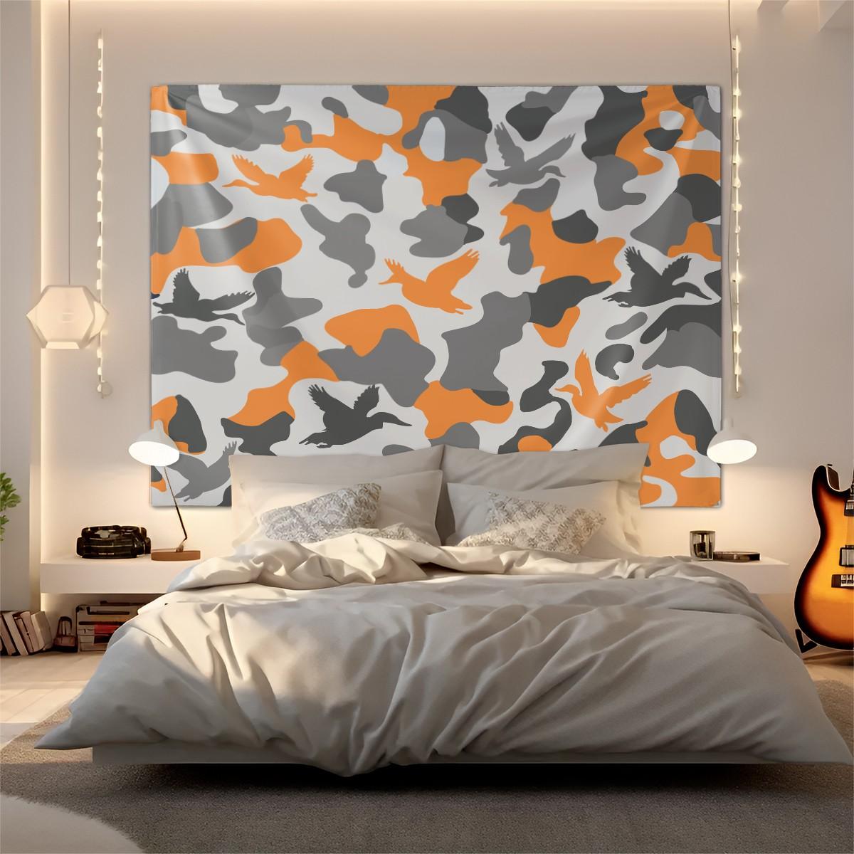 Unique Wild Duck Camo Tapestry, Artistic Digital Printed Wall Hanging, Cozy Multi-Use Wall Blanket for Bedroom & Living Room, Lightweight Decorative Piece, Perfect Housewarming Gift