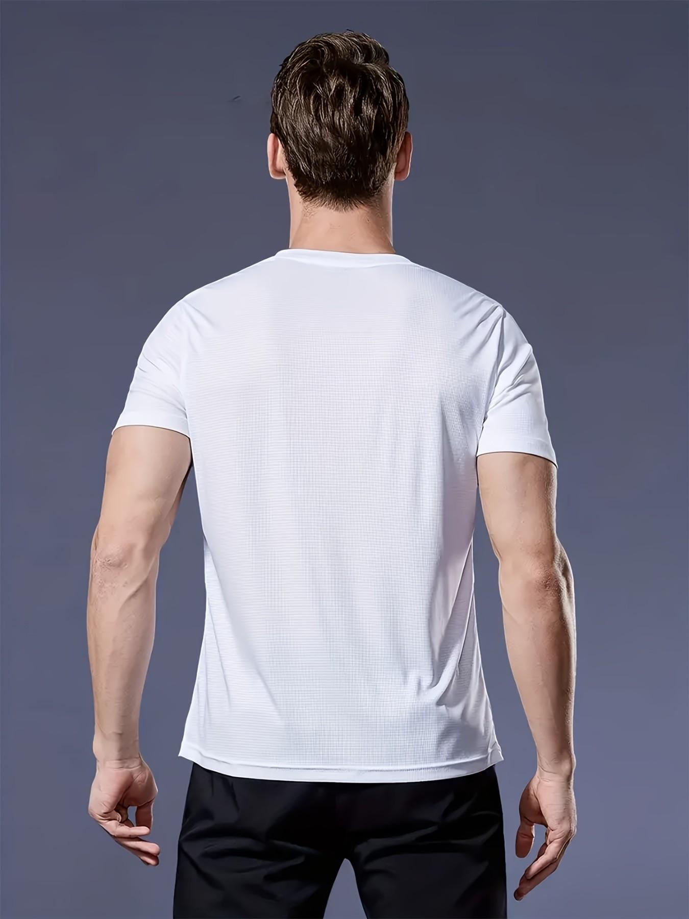 Men's Fashion Short Sleeve T-Shirts, Solid Color Round Neck, Casual Outdoor Wear, Ideal for Fitness and Daily Activities