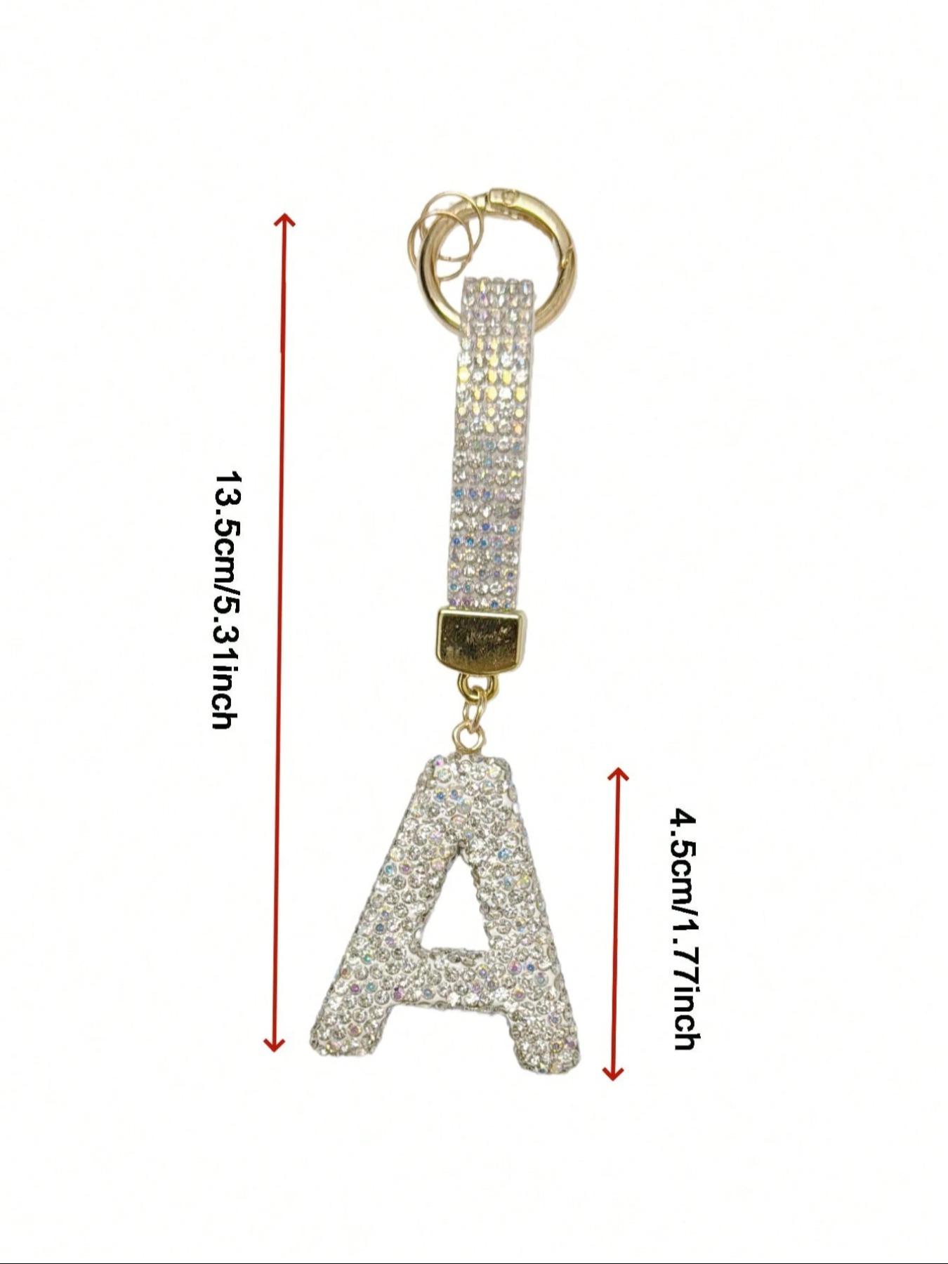 Shiny Rhinestone Letter Keychain, Lucky Crystal Pendant, Sparkling Alloy Charm, Perfect Gift for Bags and Backpacks, Women and Girls