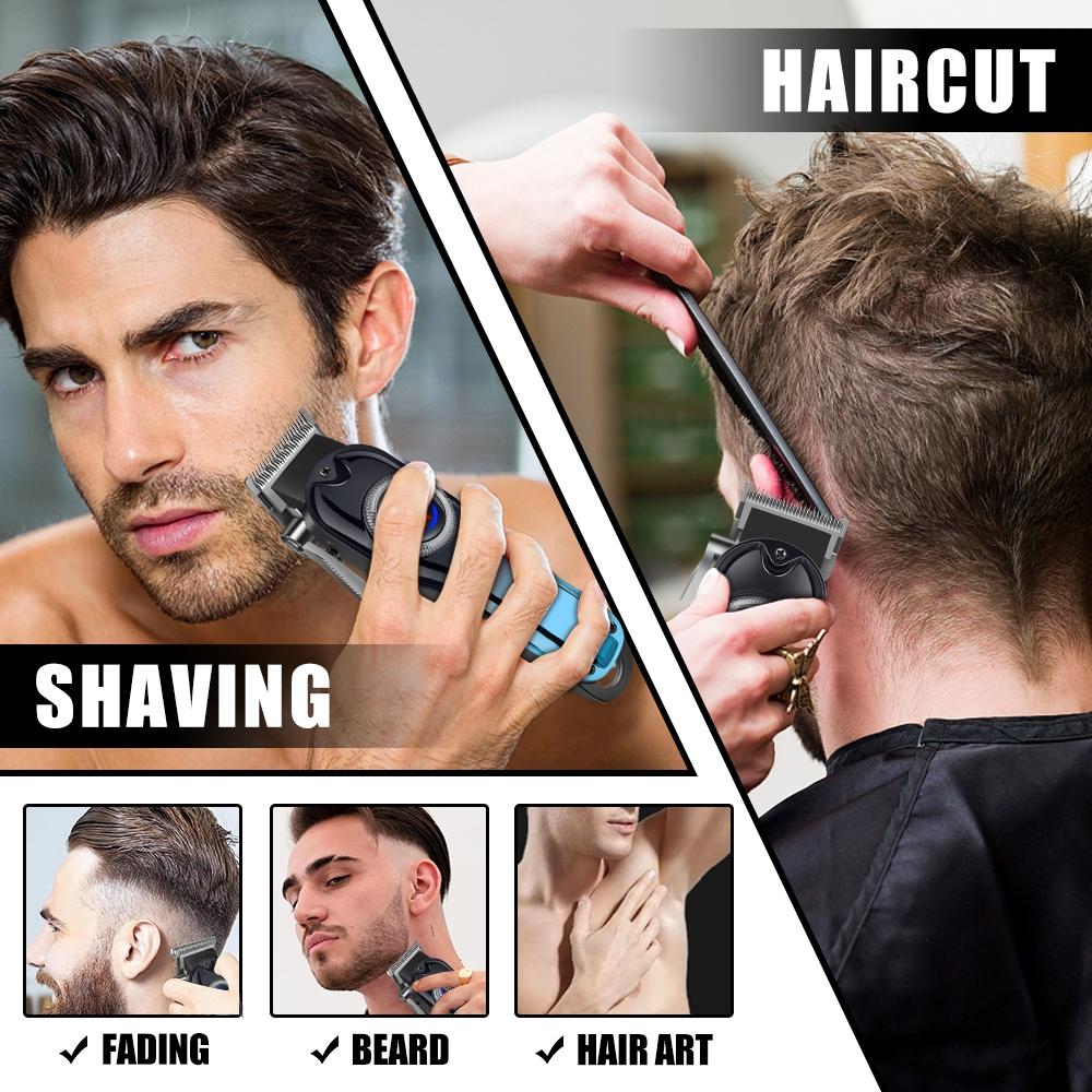 5-piece men's professional hair clipper suit, professional men's haircut suit, long hair trimmer, Cordless hair clipper, wireless USB charging hair clipper, the ideal choice to meet your nursing needs.