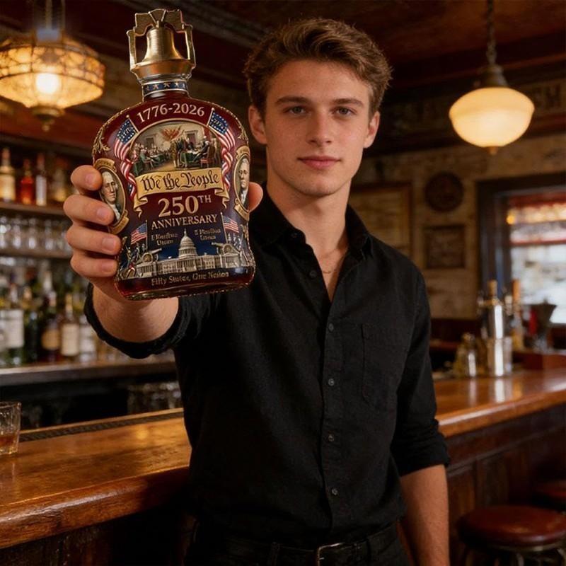 1 Set 250th Anniversary Whiskey Bottle,250 Anniversary Whiskey Bottle,250th Anniversary Decanter, Whiskey Bottle, We The People America 250 Anniversary Heritage Reserve Whiskey Glass Bottles, Old Fashioned Classic Father's Day for Liquor or Wine