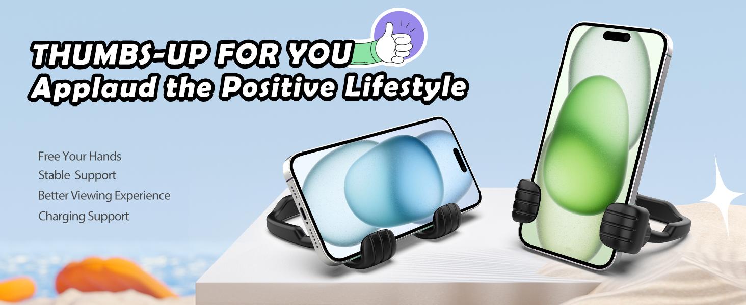 CALDEVER Cell Phone Stand Thumbs Up Easter Basket Stuffers for Teens Boys Girls Kids: Upgrade Adjustable Lazy Cell Phone Holder for Desk Cool Gadgets Fun Easter Gifts for Adults Men Women Teenagers
