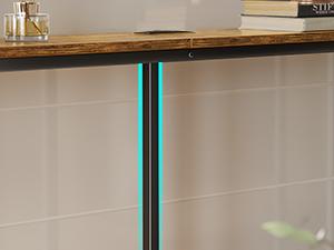 SUPERJARE Long Couch Table with Outlet, Sofa Table with Charging Station, Narrow Hallway Entryway Table, Behind Couch Table, for Living Room