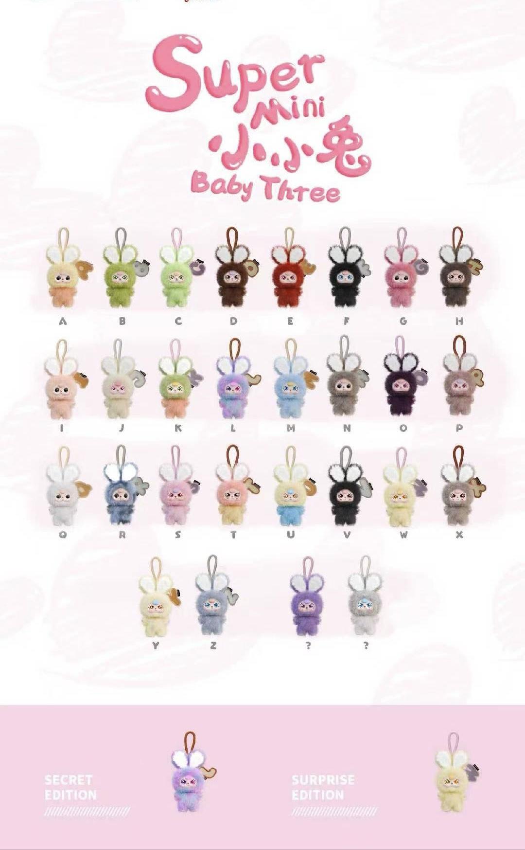 1014. Baby Three Super Mini Bunny Series Plush Blind Box
