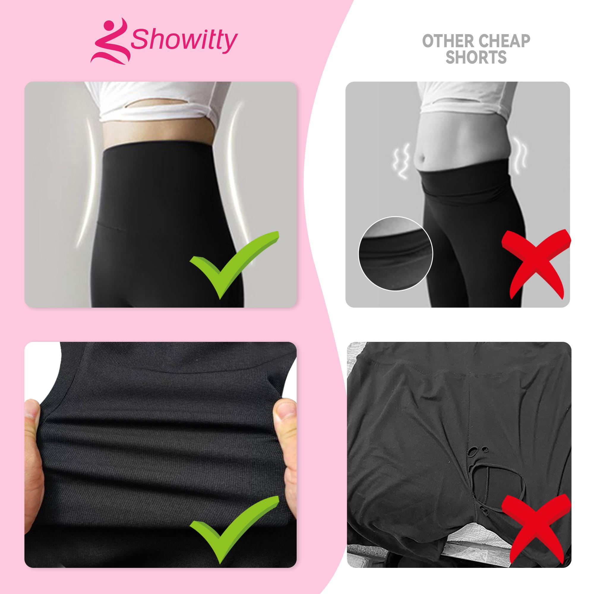 Showitty 3 Pack Biker Shorts for Women with Pockets - 5" Plus Size High Waisted Workout Shorts for Gym Yoga