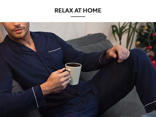 David Archy Couple Cotton Sleepwear Button-Down Pajamas Set for Gifts - Matching Comfort Loungewear with Pockets & Front Fly