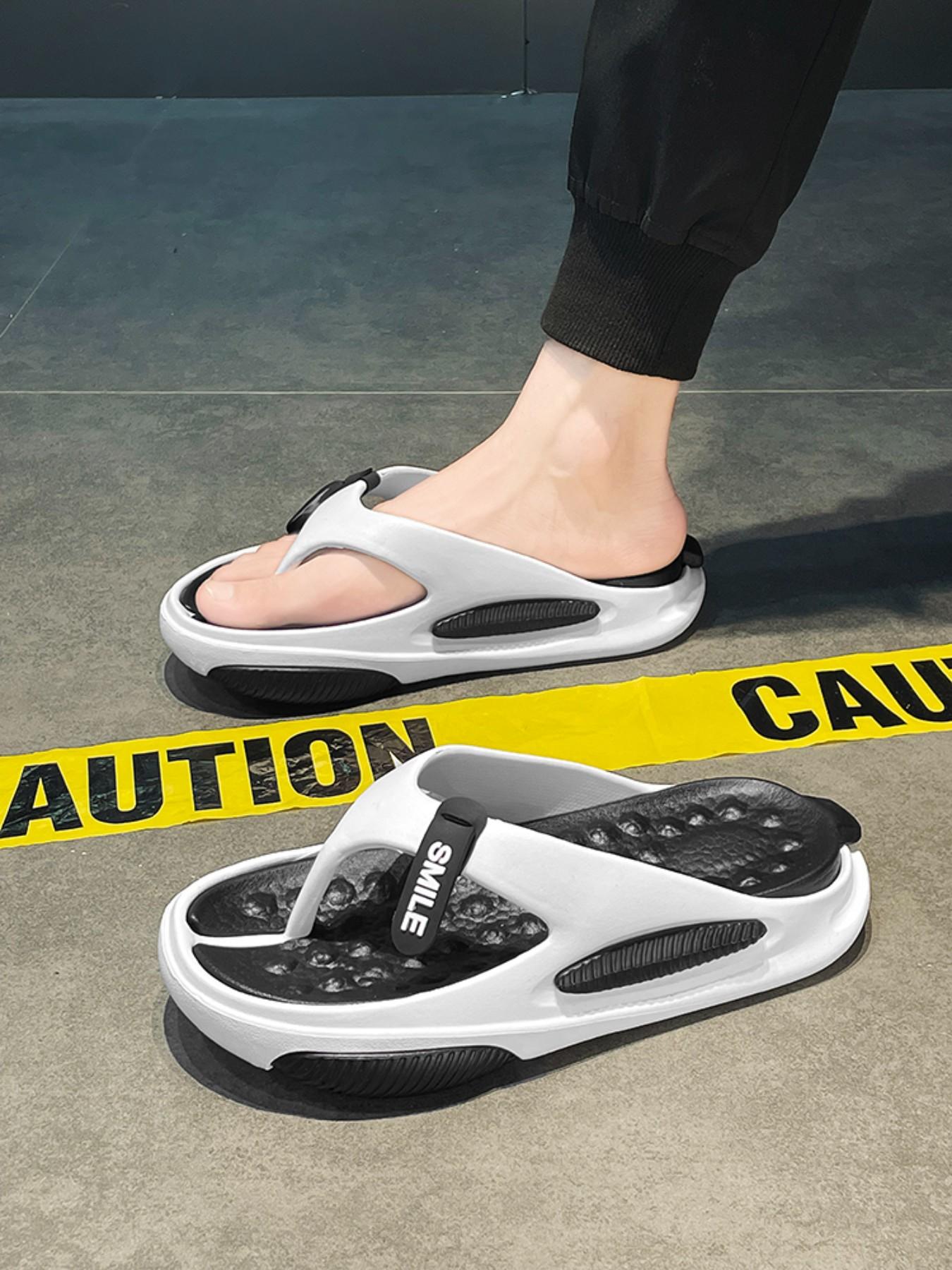 Korean Style Soft Sole Sandals, Lightweight Comfortable Design, Casual PU Leather Eva Sole, Men's Daily Wear Slippers