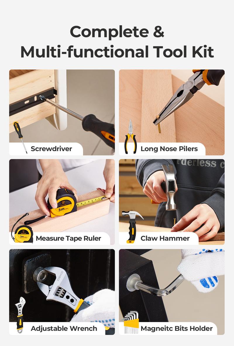 DEKOPRO 126-Piece 8V Cordless Drill Driver and Tool Set, All-in-One Portable Repair Tool Kit, Professional Household Basic Hand Repair Tool Set DEKOPRO 126-Piece 8V Cordless Drill Driver and Tool Set, All-in-One Portable Repair Tool Kit, Professional Household Basic Hand Repair Tool Set