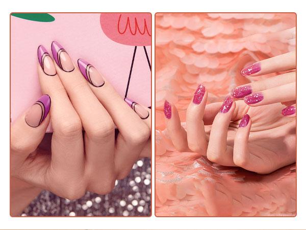 JODSONE 60 PCS Gel Nail Polish Starter Kit 55 Color Combination of Light and Dark Colors Emerald Green Klein Blue Soak off No Wipe Base Coat Matte and Glossy Top Coat Nail Gel Kit