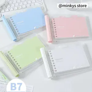 2026 Kawaii B7 Binder Pocket Planner Memo Pads Book Notebook Planner Yearly Daily Weekly Agenda Book School Stationery