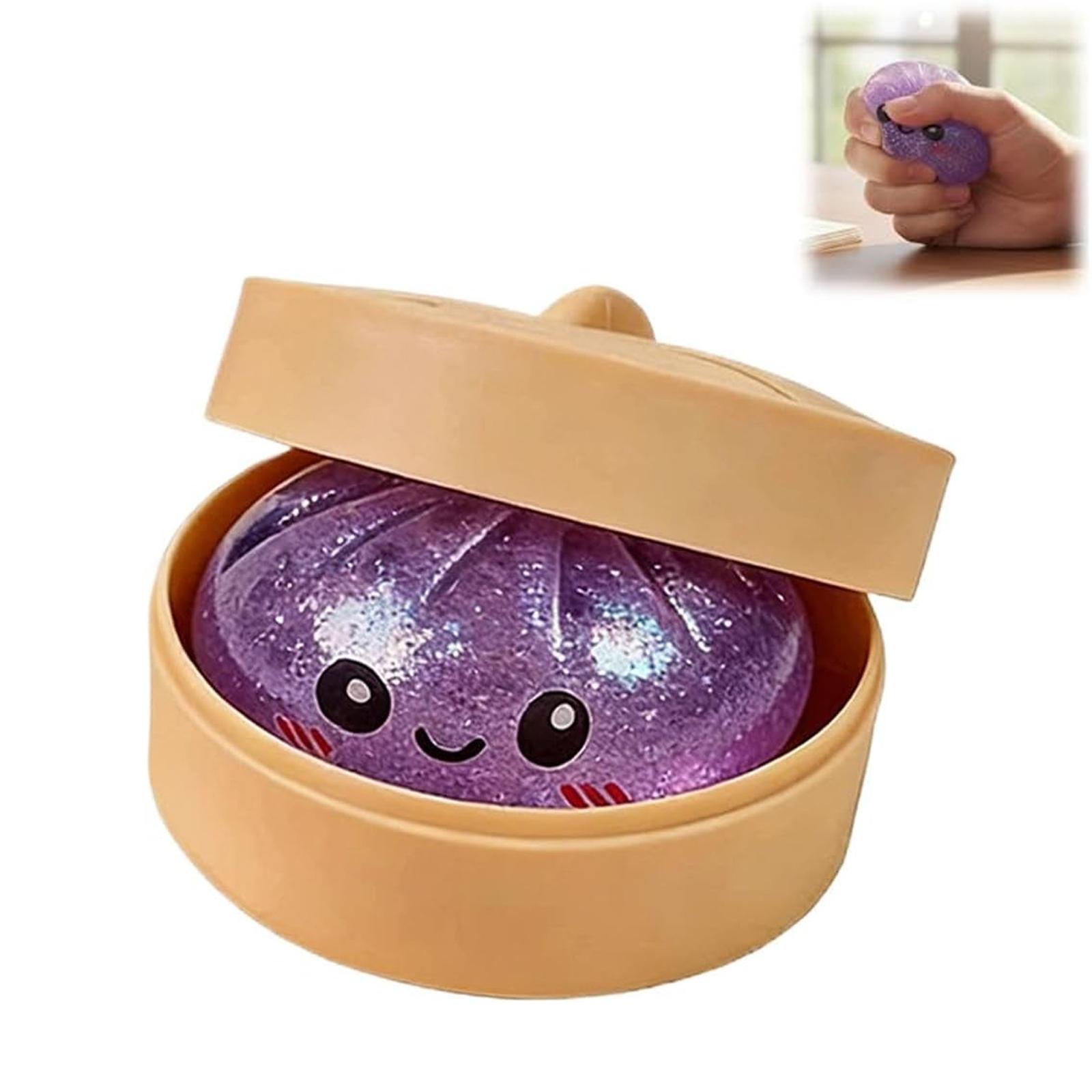 1 PCS Glitter Dumpling Squishy, Rare Glitter Dumpling Stress Ball, Colorful Dumplings Stress Balls Fidget Sensory Toy, Anxiety Squishies, Fidget Cube Stress Relief, Bun Stress Relief Fidget Low Rising, Squishies Dumpling Toys for Teens & Adults