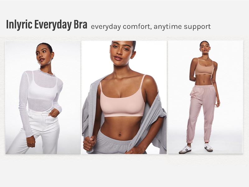 INLYRIC Women's Inbarely Bralettes Cami Bras No Underwire Wireless Seamless Unlined Comfort Sports Bra