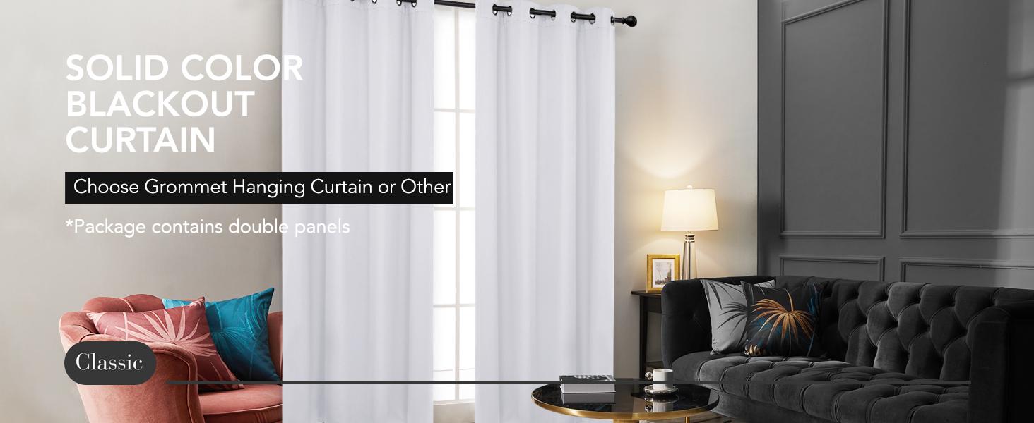 1 Panel Pure White Blackout Curtains – Thermal Insulated for Living Room, Bedroom & Home Decor