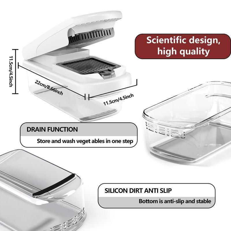 Snofrid Vegetable Chopper, 15-In-1 Multifunctional Food Chopper, Professional Onion Chopper with 8 Blades, Essential Kitchen Tool