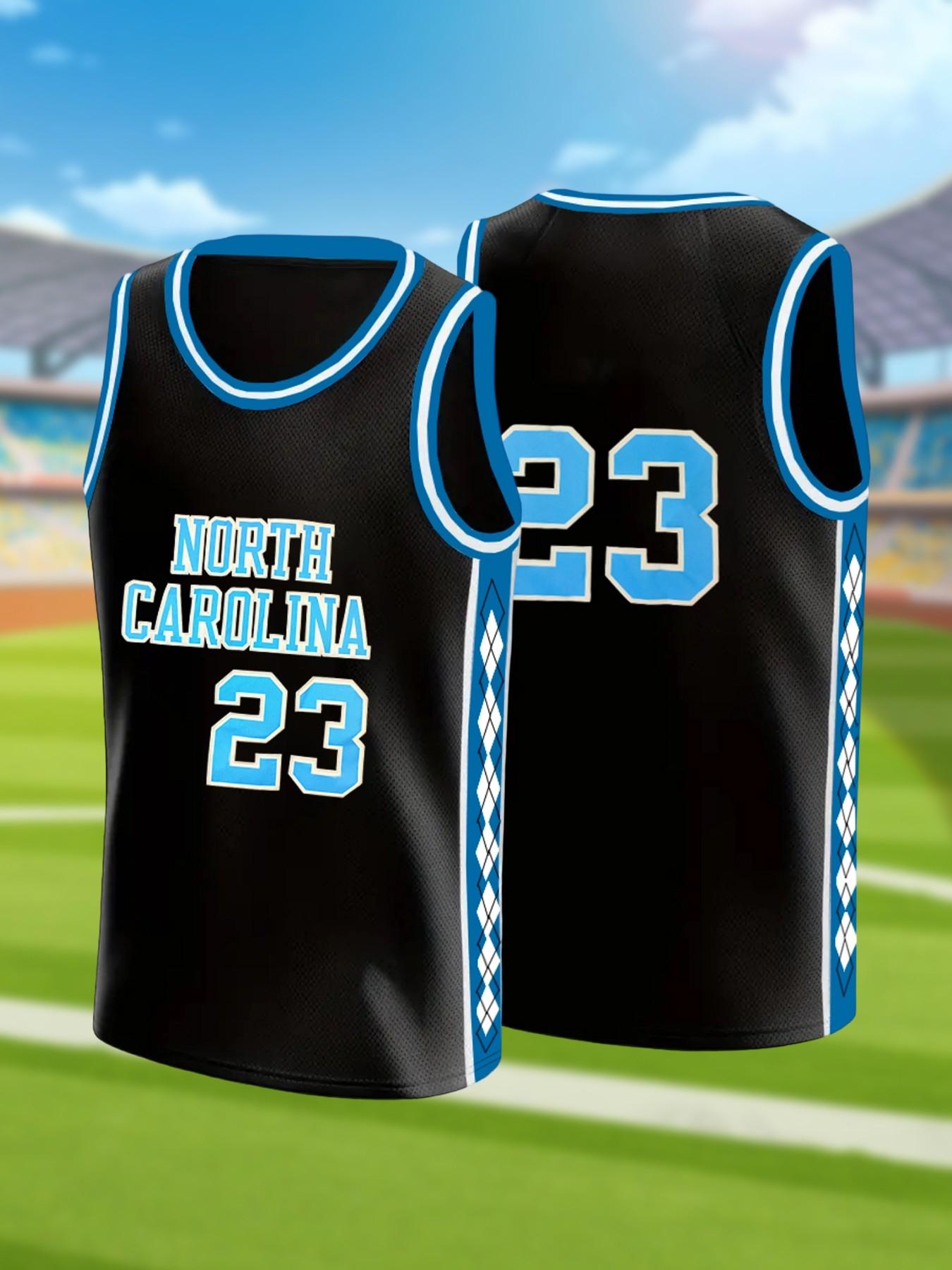 North Carolina #23 Men's Basketball Jersey, Retro Sleeveless Mesh Breathable Quick Dry Sports Uniform, Classic College Basketball Shirt for Fans, Casual Streetwear for Training & Game