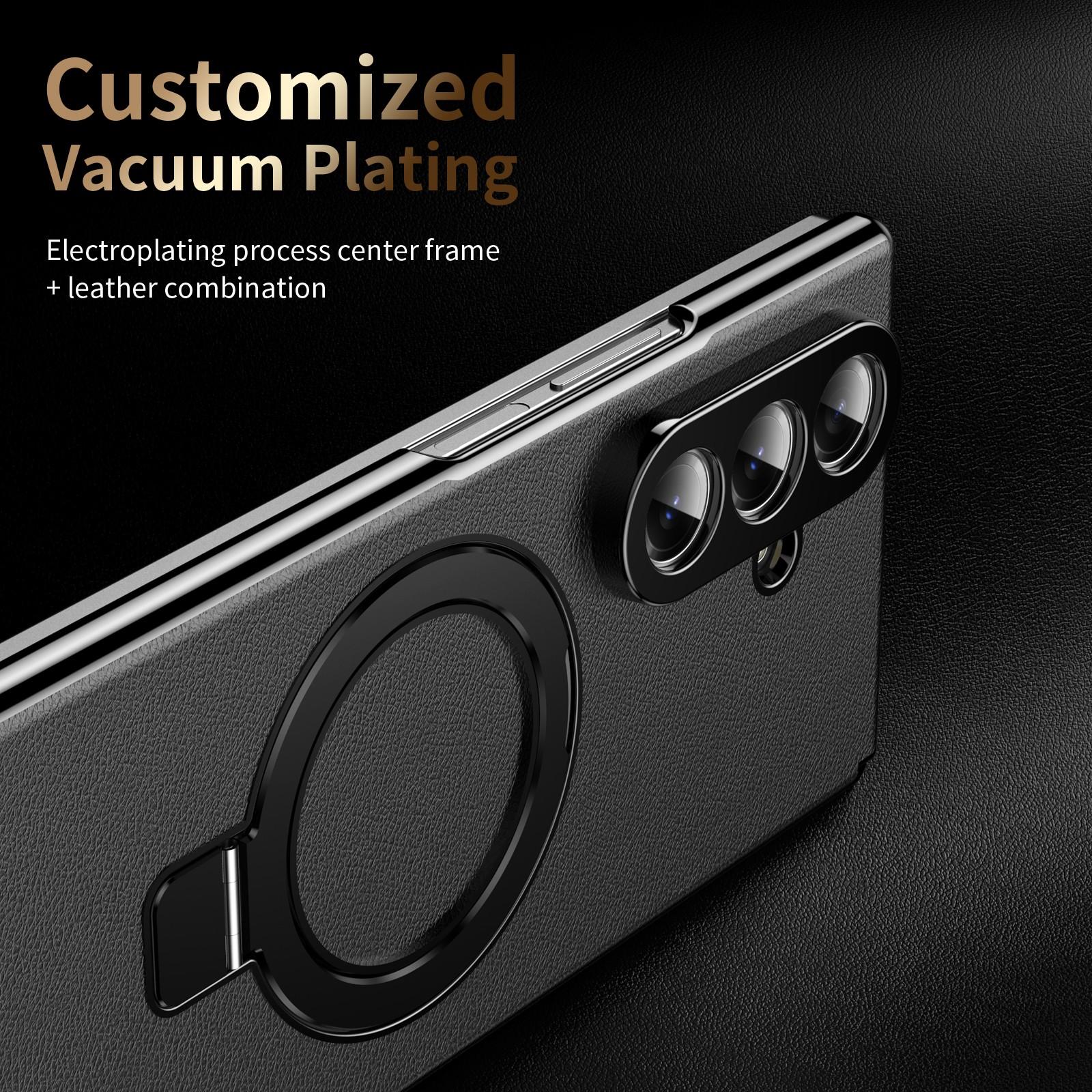 Light luxury electroplated phone case suitable for Samsung Galaxy Z Fold 7/6/5/4/3 with tempered glass film zfold 7 with bracket zfold 6 supporting wireless charging zfold 5 shell film integrated zfold 4 with hinge protection cover zfold 3 anti slip